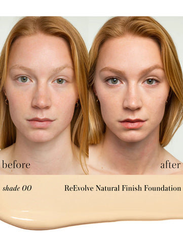 ReEvolve Natural Finish Liquid Foundation, RMS Beauty, 00, Before & After
