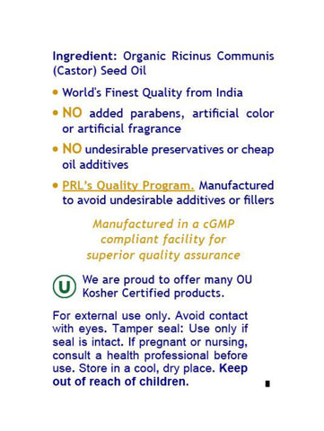 Castor Oil, Organic, 8oz, Premier Research Labs, Ingredients