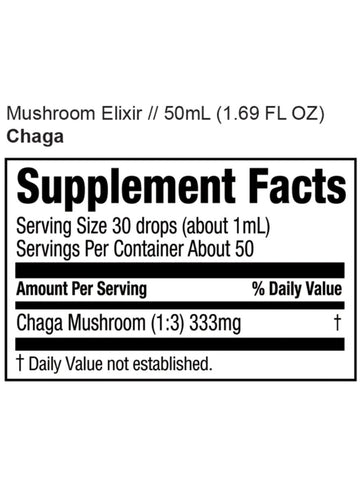 Chaga Extract, Foragers Quest, 50ml, Surthrival, Supplement Facts