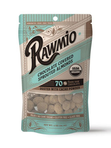 Chocolate Covered Sprouted Almonds, 2oz, Rawmio