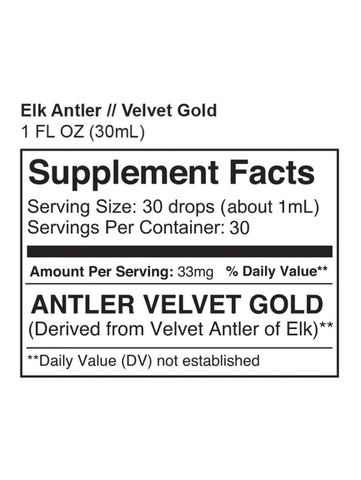 Elk Antler Velvet, Gold, Surthrival, Supplement Facts