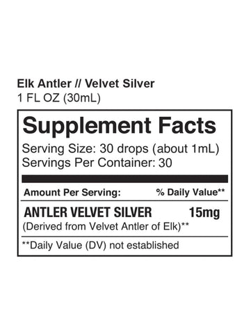Elk Antler Velvet, Silver, Surthrival, Supplement Facts