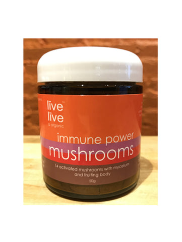 Immune Power Mushrooms, 50g powder, Live Live & Organic, Jar