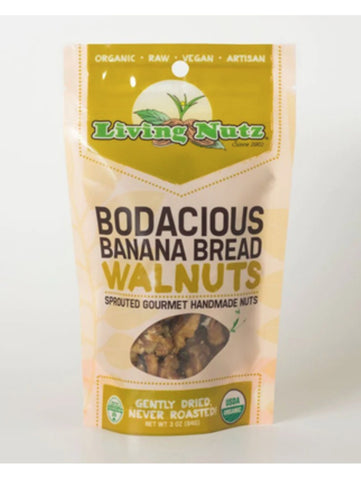 Living Nutz, Sprouted and Flavored Raw Nuts, Banana Walnuts