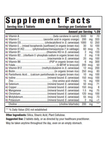 Men's 40+ MultiVitamin, 120 Tabs, Innate Response Formulas, Supplement Facts