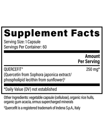 Plant-Based Quercetin, 60 Caps, Global Healing, Supplement Facts