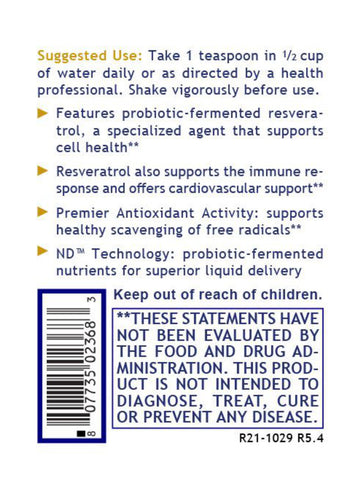 Resveratrol, 8 oz, Premier Research Labs, Label