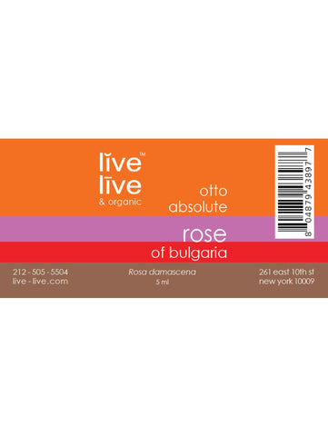 Rose of Bulgaria, Absolute Essential Oil, Rosa damascena, 5ml, Live Live & Organic, Label
