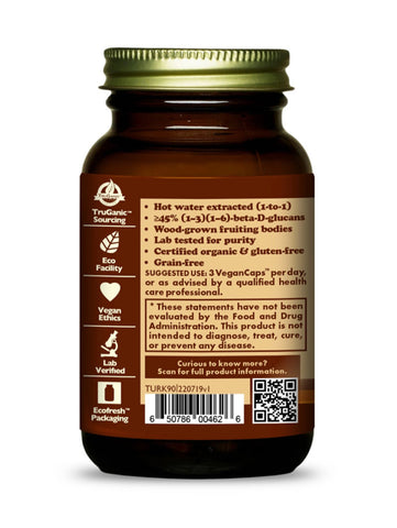 Turkey Tail, Mushroom Extract, 90 Vegan Caps, HealthForce SuperFoods, Label