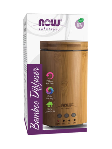 Ultrasonic Essential Oil Diffuser, Real Bamboo, Now, Boxed