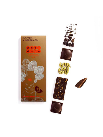 Kakia, Coffee & Cardamom Chocolate Bar, 77%, Antidote Chocolate