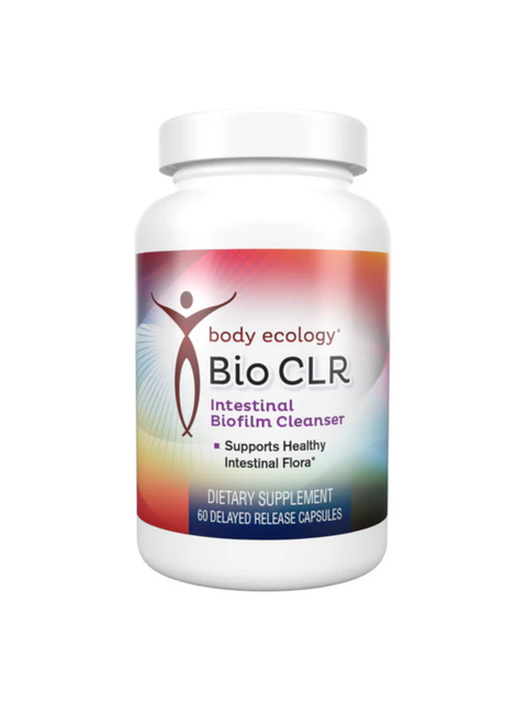 Body Ecology Bio CLR dietary supplement bottle on a white background