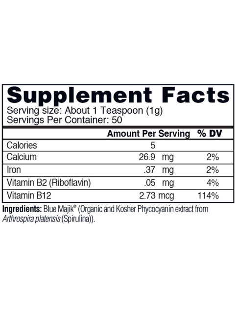 Blue Majik, Natural Phycocyanin-Rich Extract, E3 Live,  Supplement Facts