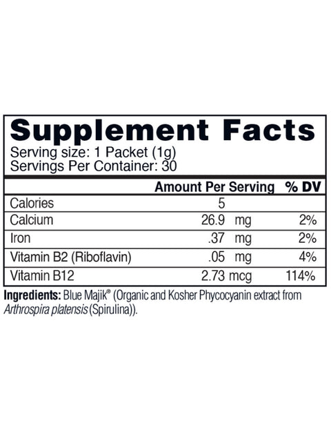 Blue Majik, Natural Phycocyanin-Rich Extract, E3 Live, Single Supplement Facts