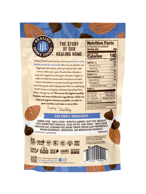 Chocolate Chip Biscotti, Healing Home Foods, Back of packaging