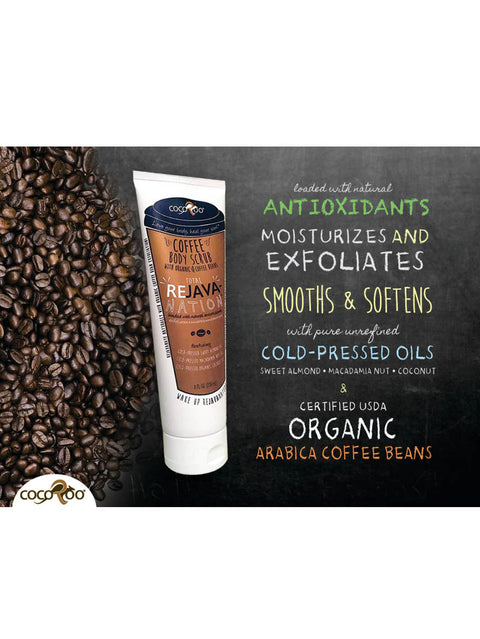 Total ReJAVAnation, Coffee Body Scrub, 8oz, Cocoroo, Info Sheet