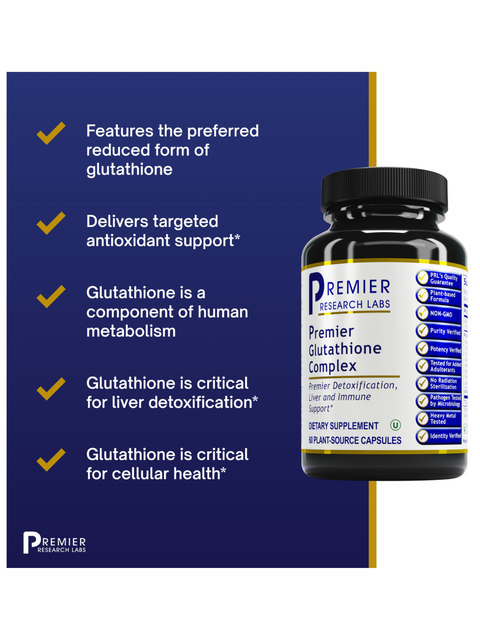 Benefit list for Glutathione Complex, 60 Veg Caps, Premier Research Labs