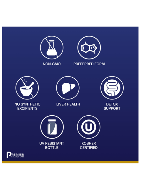 Icons with benefits for Glutathione Complex, 60 Veg Caps, Premier Research Labs