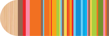 Homepage banner using vertical lines with branded colors