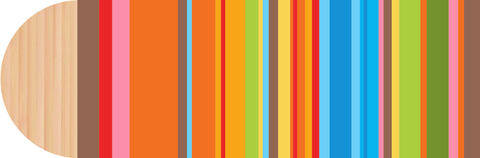 Homepage banner using vertical lines with branded colors