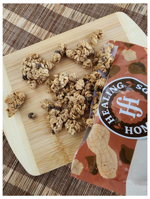 Open bag of Homestyle P-Nutty Chip Granola, Reduced Sugar, Healing Home Foods