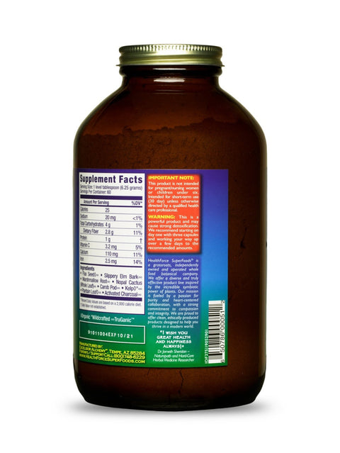 Intestinal Drawing Formula, 13.2oz, HealthForce SuperFoods, Label