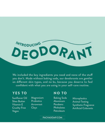 Lemongrass Peppermint Deodorant, Pacha Soap, Info