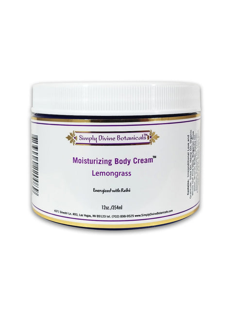 Moisturizing Body Cream, 12oz, Simply Divine Botanicals, Lemongrass