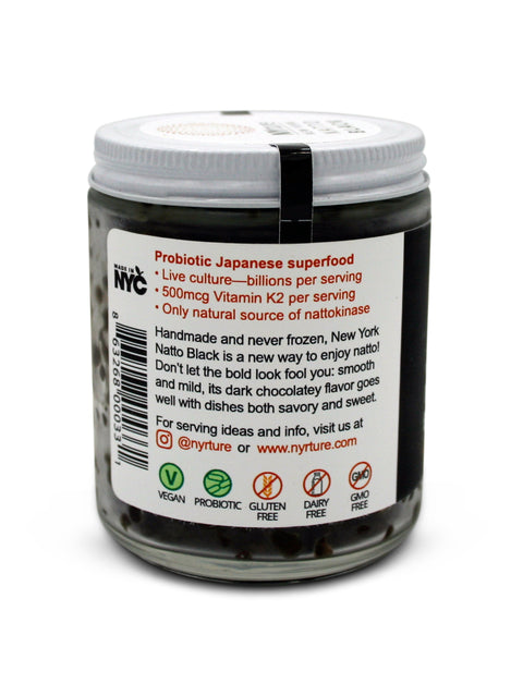 New York Natto Black, Probiotic, 220g, certified organic, NYrture, Side Panel