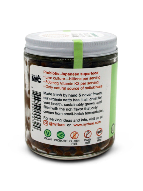 New York Natto, Probiotic, Organic, 220g, Side Label