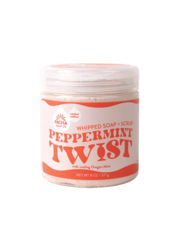 Peppermint Twist Whipped Soap & Scrub, 8oz, Pacha Soap