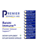 Front label of Reishi Immune, 90 Veg Caps, Premier Research Labs