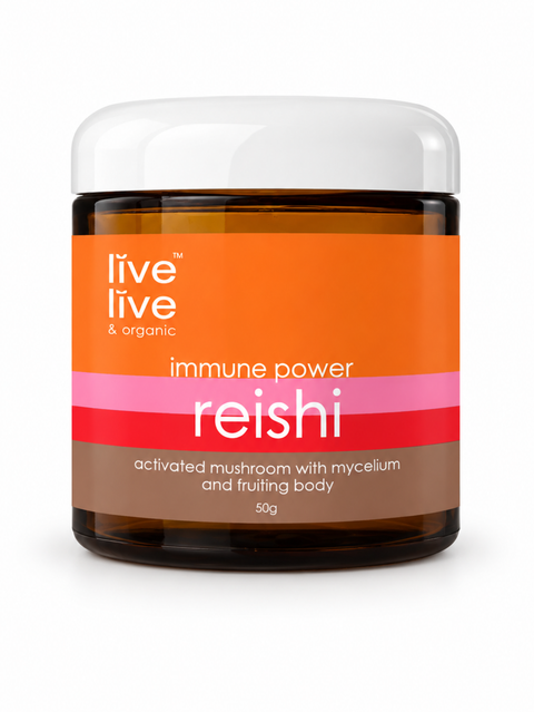 reishi mushroom, immune power, 50g, live live & organic