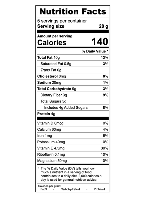 Nutrition facts for Simply Crafted Lemon Chia Grahams, Healing Home Foods