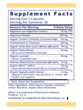 Supplelment facts for Tranquinol, 90 Veg Caps, Premier Research Labs
