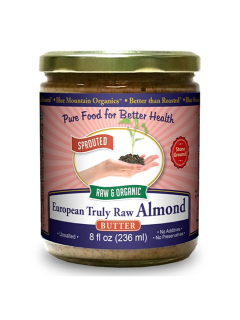 Almond Butter, European Truly Raw, Sprouted, 8oz, Blue Mountain Organics