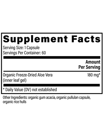 Aloe Vera, Digestive Health, 60 Caps, Global Healing, Supplement Facts