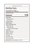 Blueberry Juice, Organic, Cold-Pressed, 8.4oz, Pomona, nutrition facts