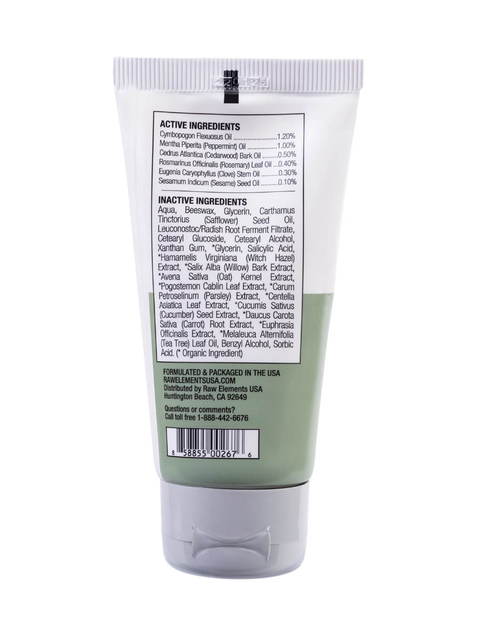 Bug Repellent Lotion Gel, 2oz, Raw Elements, back