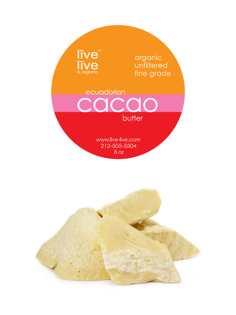 cacao chocolate butter, 8oz, live live & organic