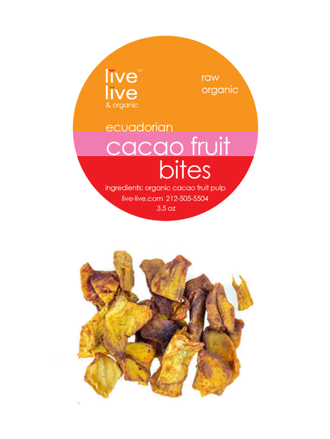 cacao chocolate fruit bites, organic & raw, 3.5oz, live live & organic