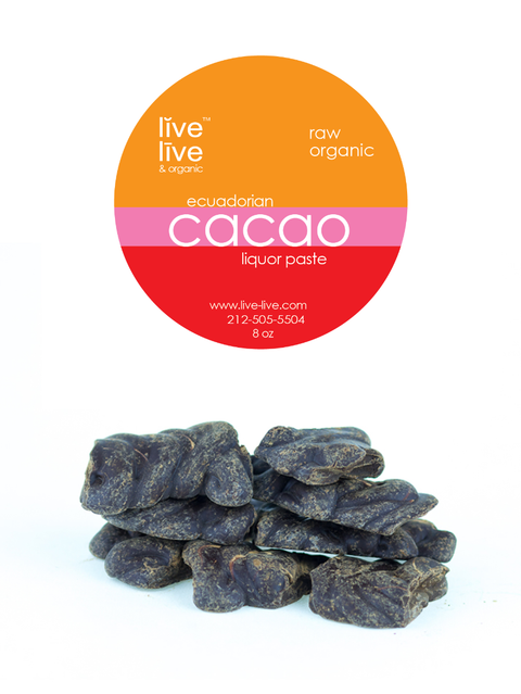 cacao chocolate liquor paste, 8oz, live live & organic