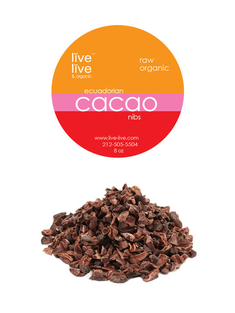 cacao chocolate nibs, live live & organic