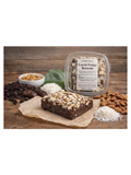 Carob Fudgy Brownie, Glaser Organic Farms, opened container on table