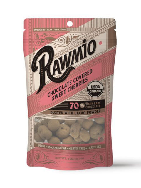 Chocolate Covered Sweet Cherries, 2oz, Rawmio