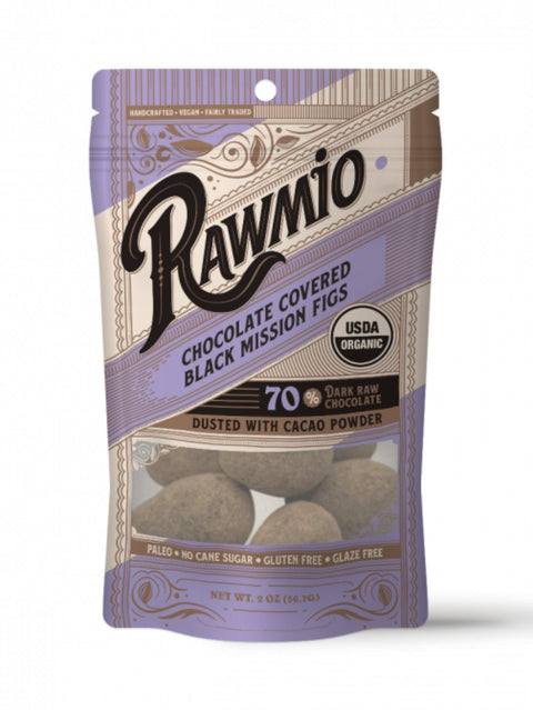 Chocolate Covered Black Mission Figs, 2oz, Rawmio