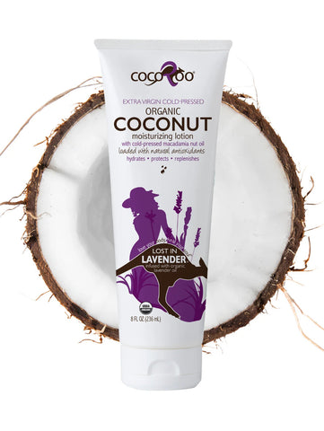 Organic Coconut Oil Moisturizer, 8oz, Cocoroo, Lavender