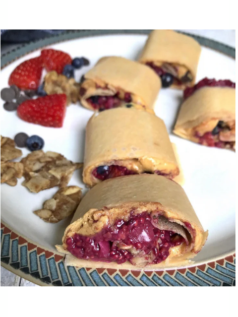 Coconut Wraps, Organic & Vegan, NUCO. Wraps being used in a dessert recipe