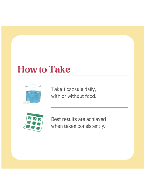 Instructional card on how to take a capsule for D3 + K2 Complex, Vegan, 60 Caps, Pure Synergy, with text and a small illustration of a glass of water.