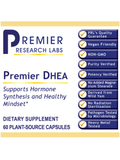 DHEA Premier, 60 Veg Caps, Premier Research Labs, front label